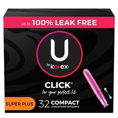 U by Kotex Click Compact Tampons, Women (32 ct)
