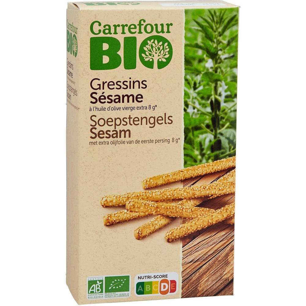 Carrefour - Fid biscuits apéritifs bio sésame et huile d'olive c (125g)