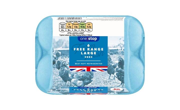 One Stop Free Range Eggs Large 6 pack (398191)