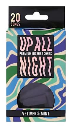 Up All Night Premium Incense Cones 20-Pack Vetiver & Mint