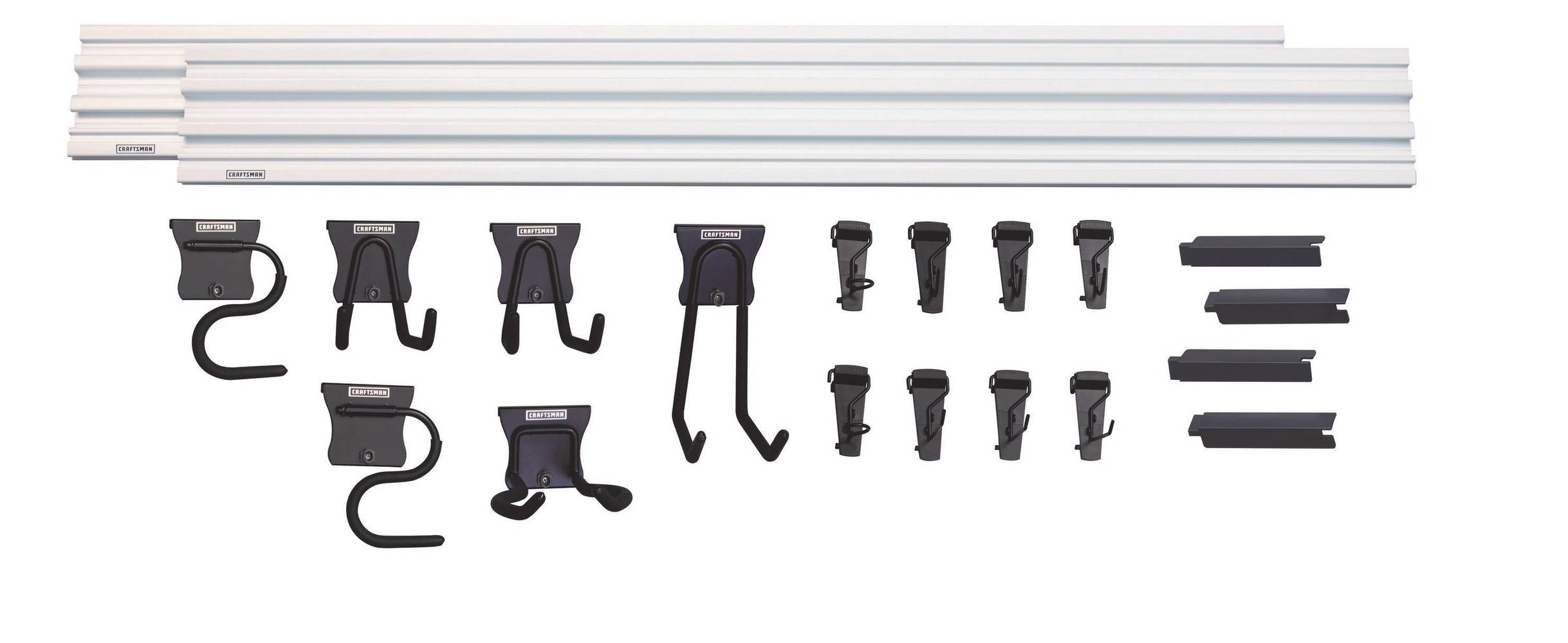 CRAFTSMAN VERSATRACK 20-Piece 48-in White and Black Composite Multipurpose Storage Rail System | CMST22000