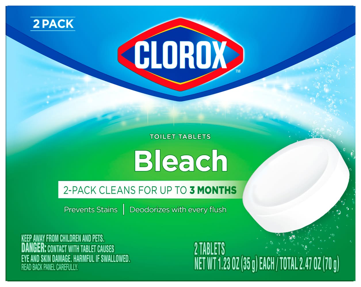 Clorox Ultra Clean Toilet Tablets Bleach (1.23 oz, 2 ct)