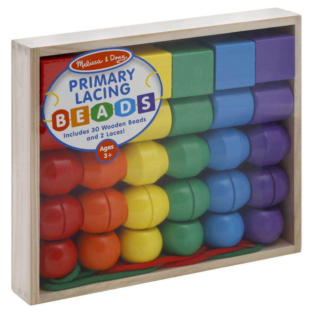 Melissa & Doug Primary Lacing Wooden Beads Ages 3+ (1.11 lbs)