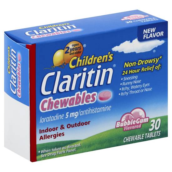 Claritin Children's Allergy Relief Bubble Gum Chewable Tablets (30 ct)