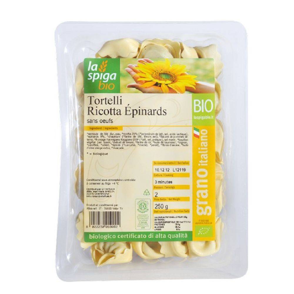 La Spiga Bio - Tortelli aux épinards et à la ricotta sans œufs