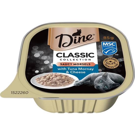 Dine Saucy Morsels With Tuna Mornay & Cheese Wet Cat Food Tray