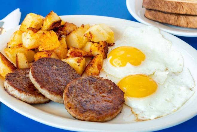 Order Two Eggs & Sausage food online from Bob And Edith'S Diner store, Alexandria on bringmethat.com