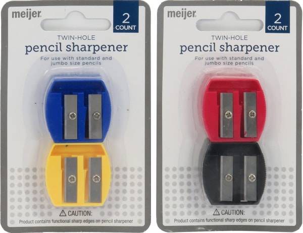 Meijer Small Twin Hole Pencil Sharpener 2CT