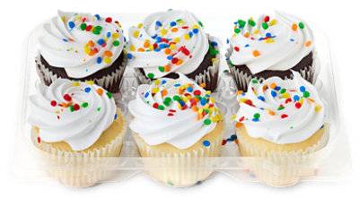 Whipped Cream Cupcakes Assorted 6 Count - Each