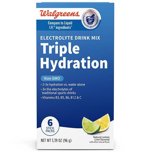 Walgreens Electrolyte Drink Mix Triple Hydration - 0.56 oz x 6 pack