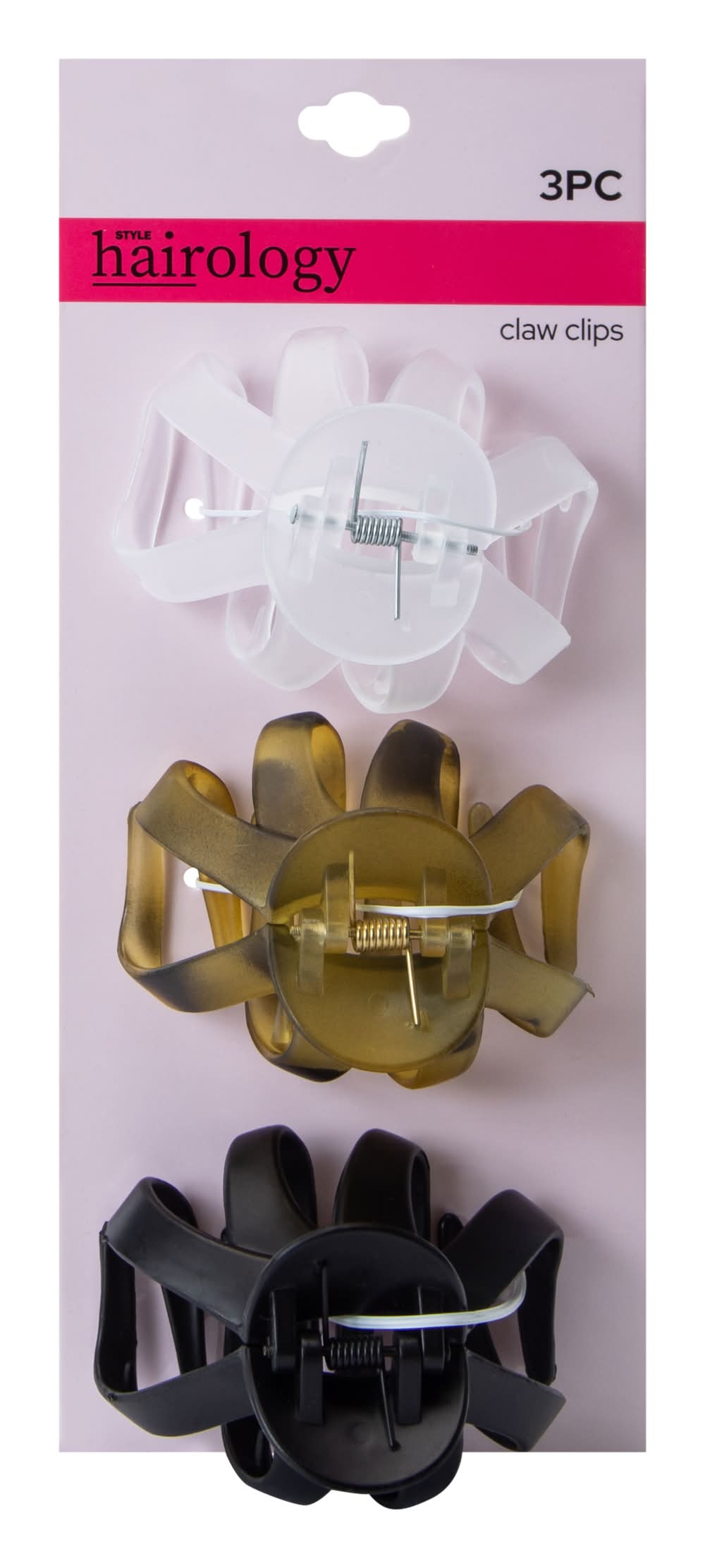 Flat Claw Clips 3-Pack Black Matte