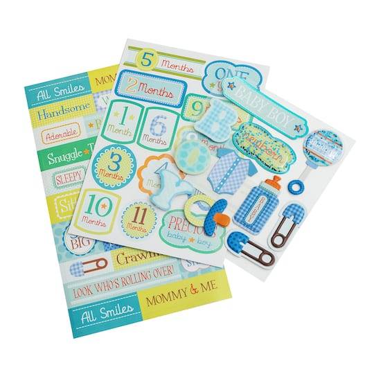 Traditional Baby Boy Dimensional Sticker Flip Pack By Recollections