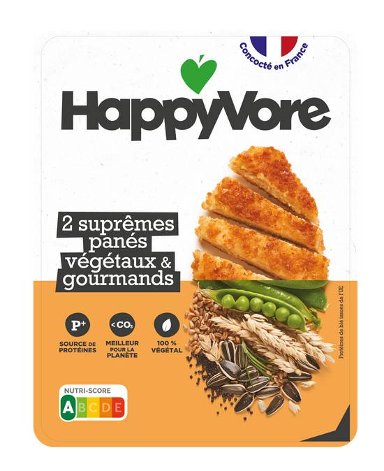 Happyvore - Suprêmes panés végétaux et gourmand (2 pièces)