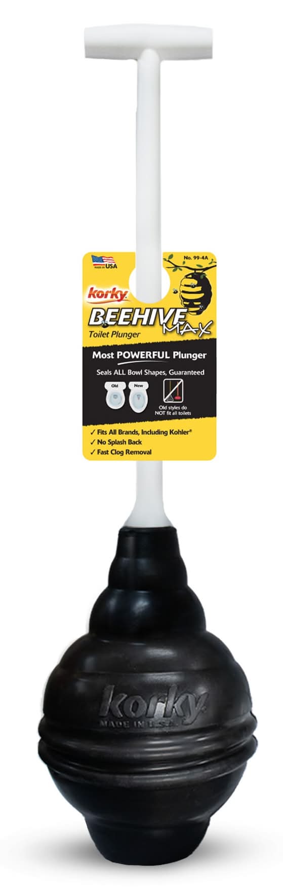 Korky 6-in Black Rubber Plunger 14.25-in Handle