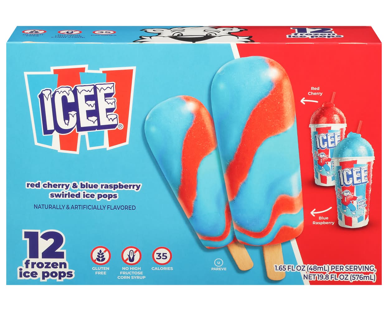 ICEE Cherry Raspberry Swirled Pops (19.8 fl oz)