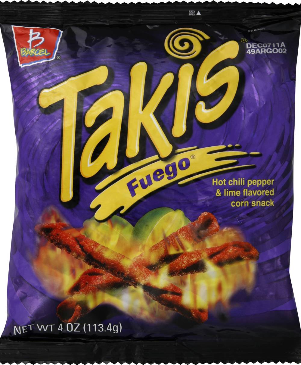 Takis Fuego Corn Snack, Hot Chili Pepper-Lime (4 oz)