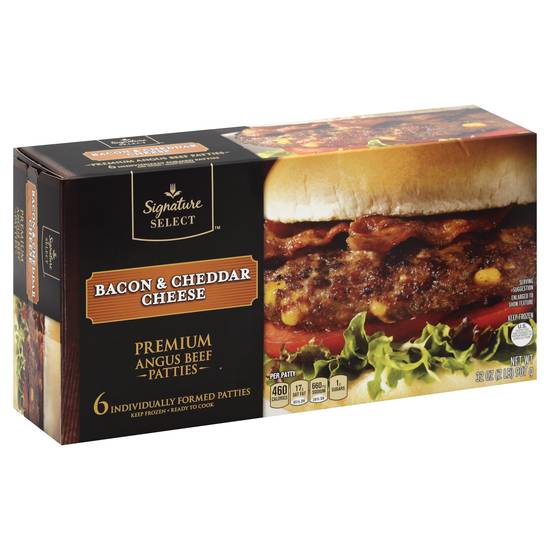 Signature Select Bacon & Cheddar Cheese Angus Beef Patties (6 ct)