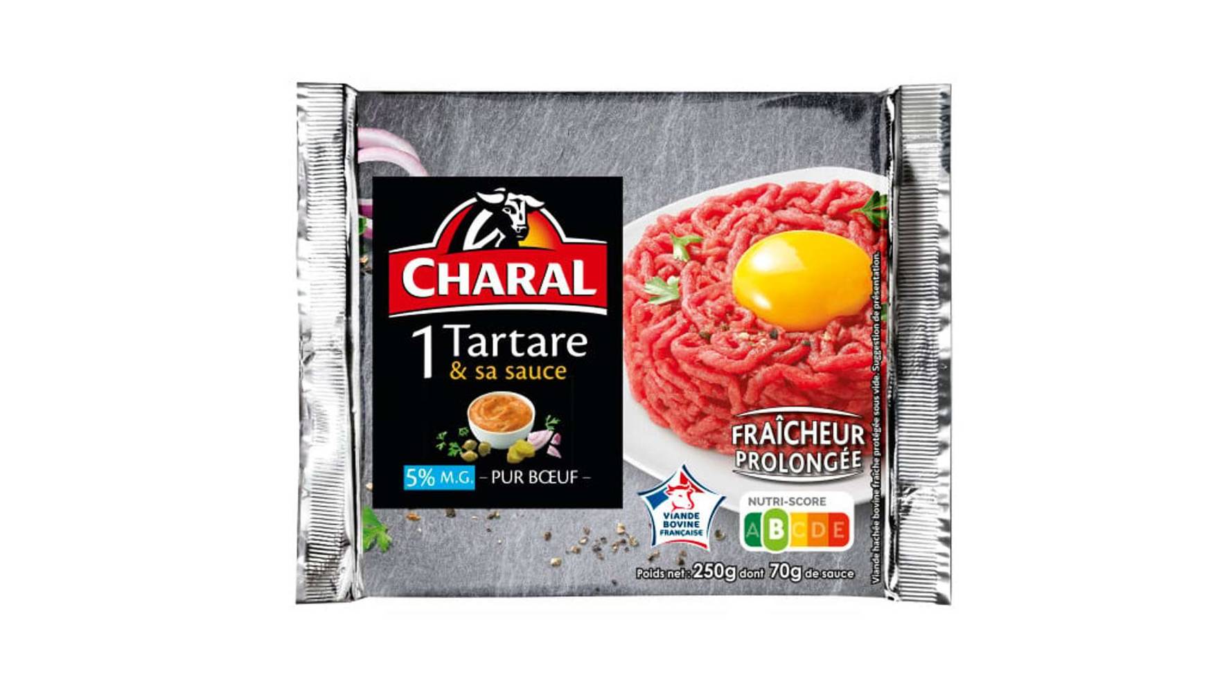 Charal Steack Hache Tartare 5% De Matiere Grasse et sa sauce Le paquet de 250g