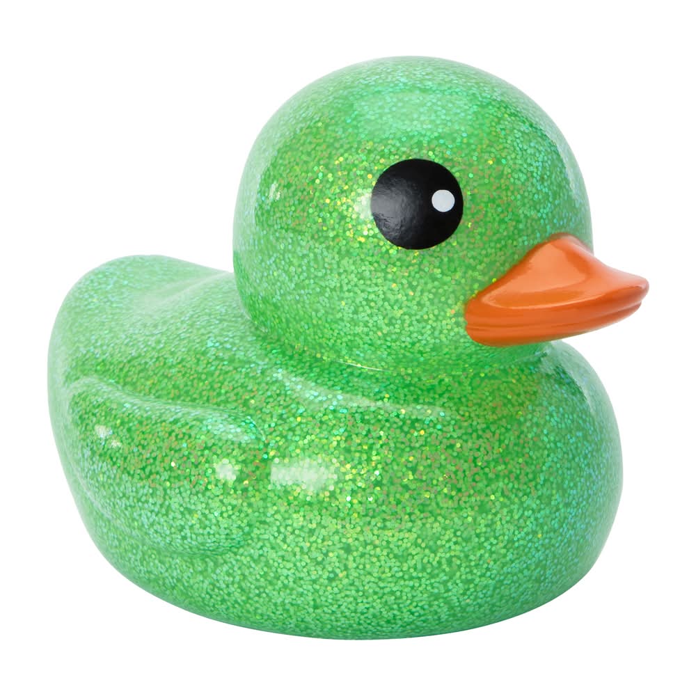 Jumbo Dazzle Duckies Glitter Duck Toy Fluorescent Green