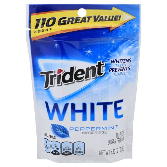 Trident White Sugar Free Peppermint Gum