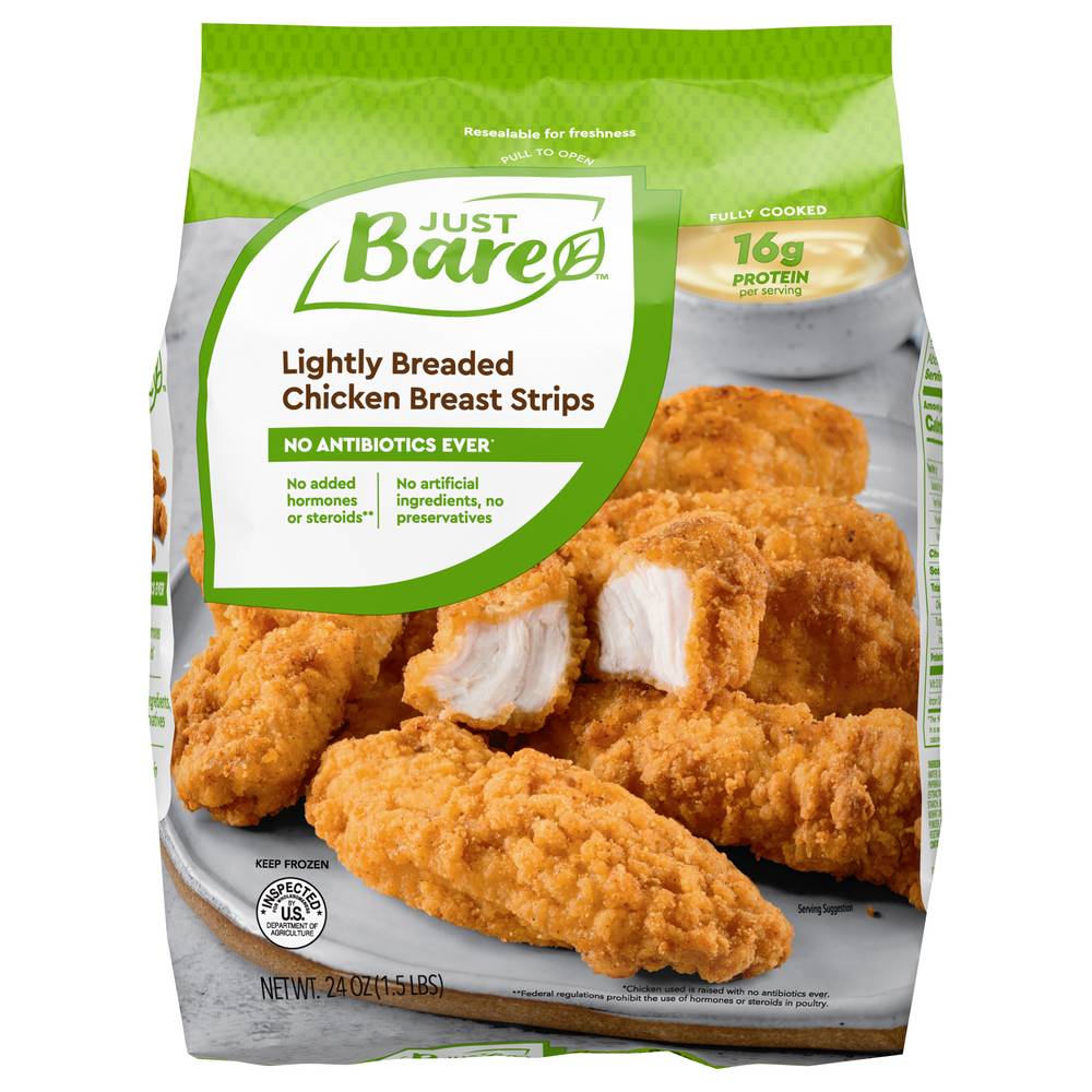 Just Bare Lightly Breaded Chicken Breast Strips (24 oz)