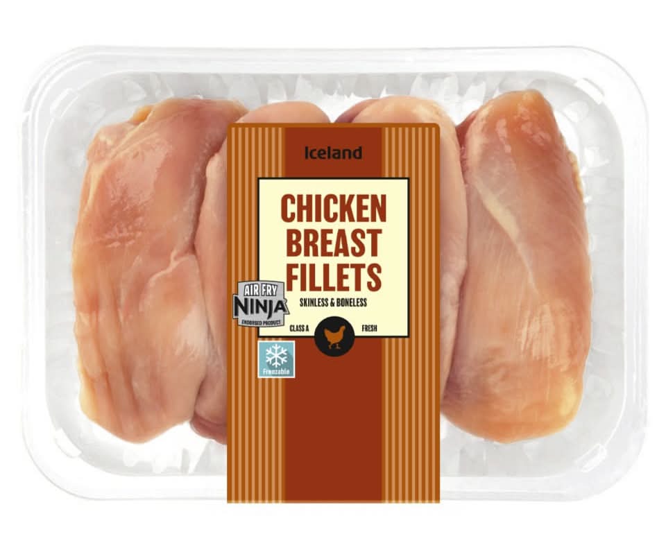 Iceland Class a Fresh Chicken Breast Fillets Skinless & Boneless (450g)