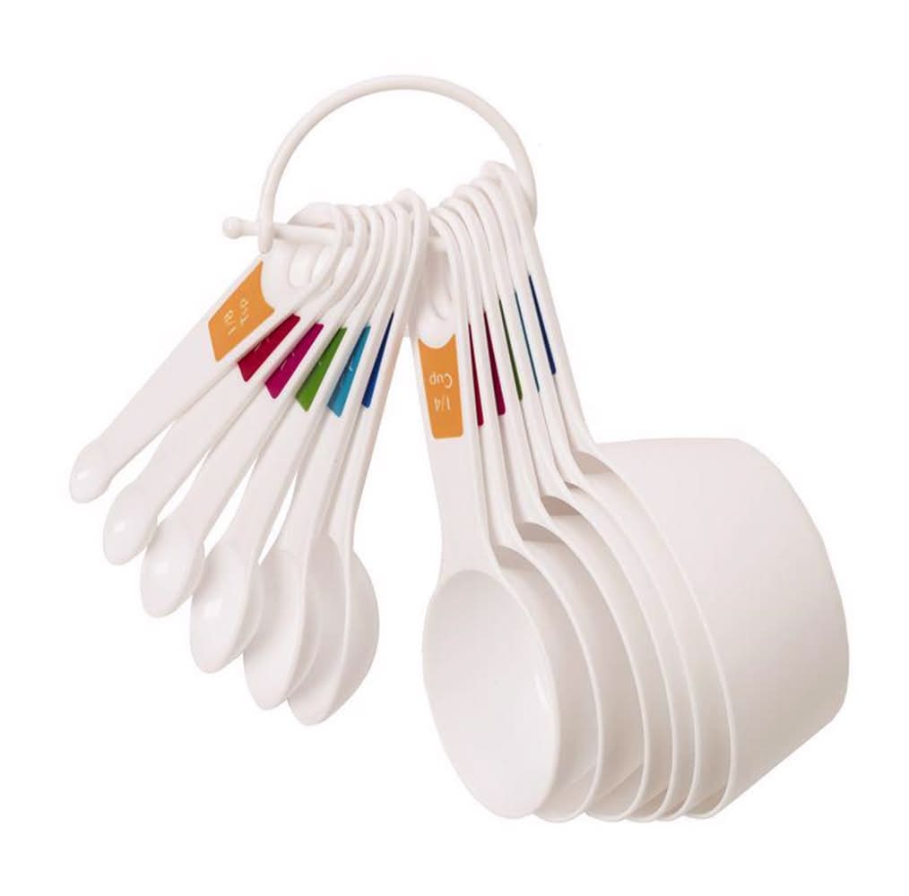 Farberware Plastic White Measuring Spoon And Cup Set