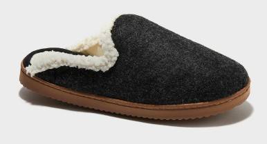 Dearfoams Deluxe Women's Maci Felted Scuff Slippers, Size M, Black
