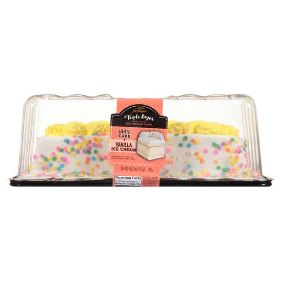Jon Donaire Triple Layer Premium Ice Cream Cake Clamshell (white cake + vanilla ice cream)
