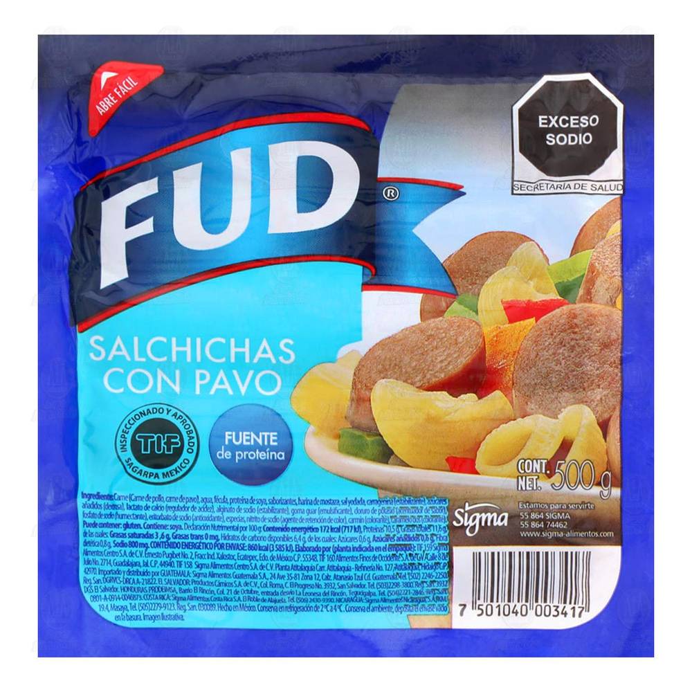 FUD · Salchicha de pavo (500 g)