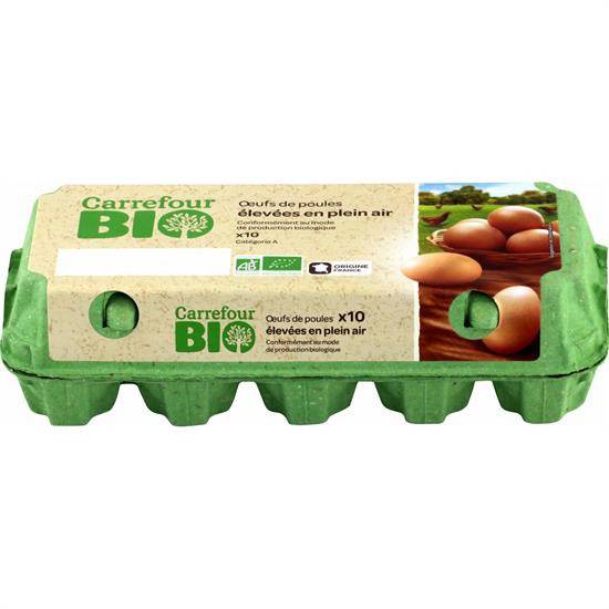 Bio - FID - Œufs Bio de Plein Air CARREFOUR BIO - la boite de 10
