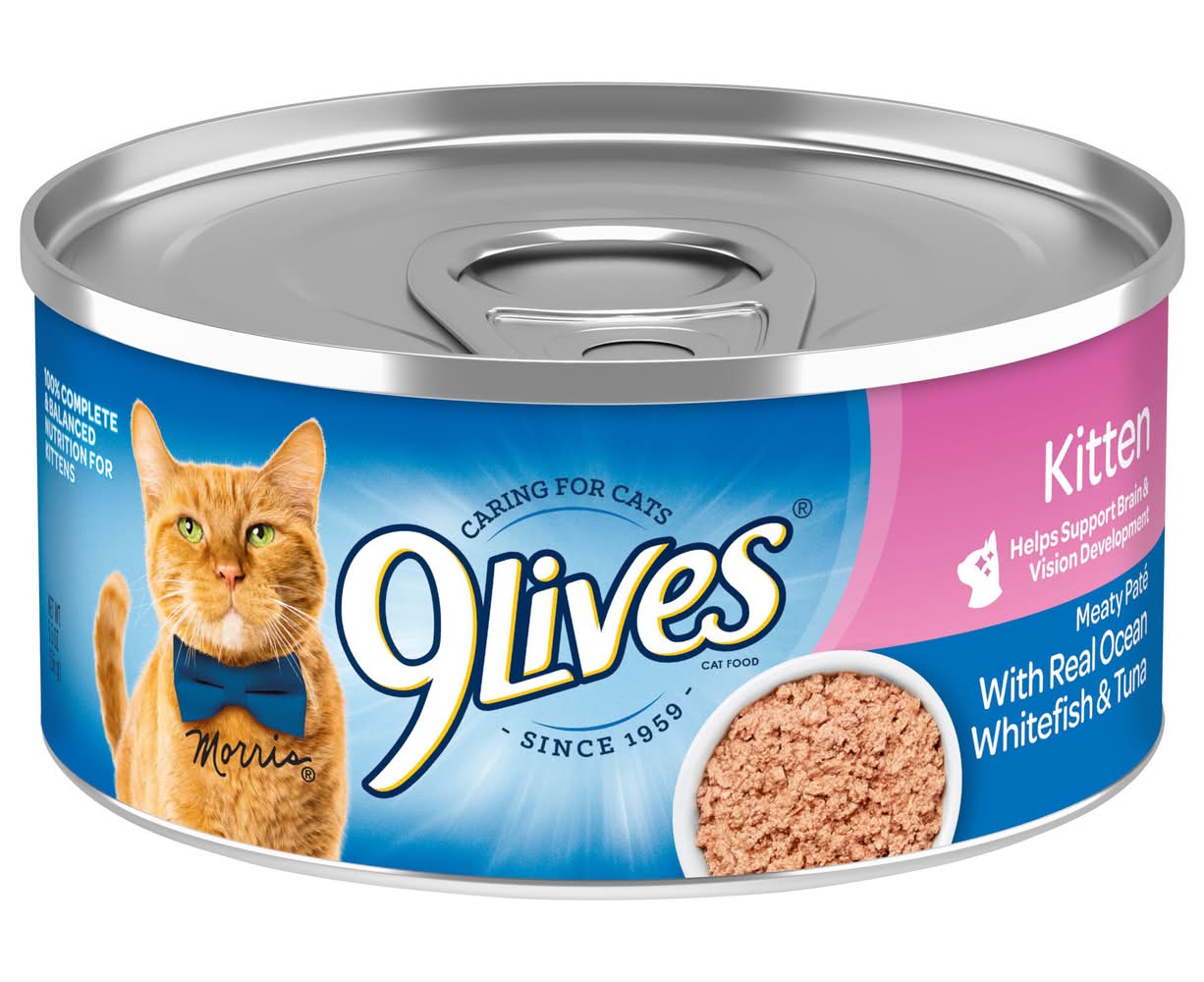 9Lives Meaty Paté Wet Kitten Food, Ocean Whitefish-Tuna (5.5 oz)