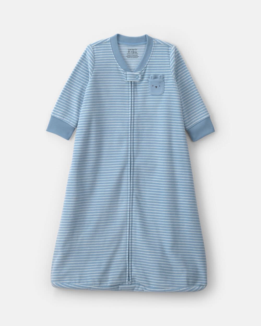 Baby Boy Striped Fleece Sleep Bag - Blue - 9-12M