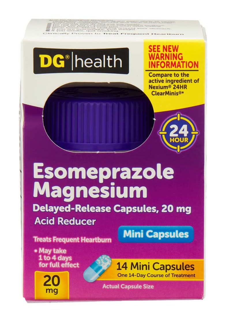 DG Health Esomeprazole Magnesium Acid Reducer 20 mg Capsules (14 ct)