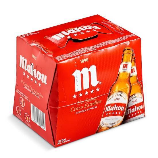 Cerveza Mahou 5 Estrellas Botella (12 X 25 cl)