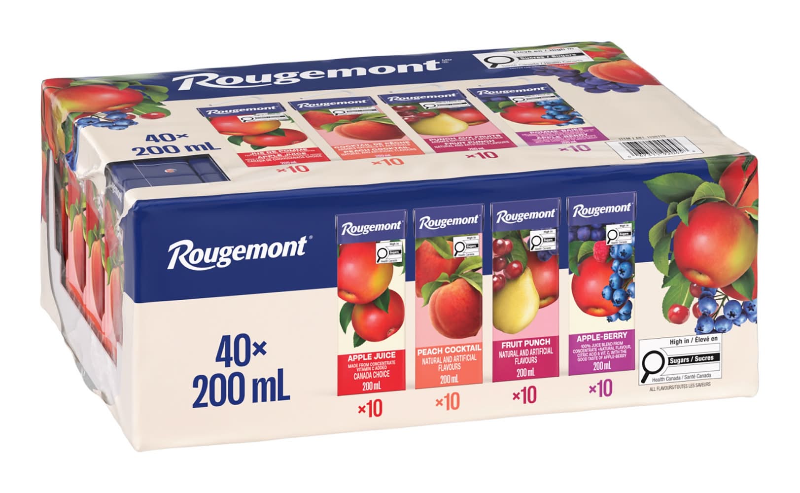 Jus À 100 % Et Cocktails Rougemont, Saveurs Variées, 40 × 200 Ml / Rougemont 100% Juices And Cocktails, Assorted Flavours, (40 x 200 ml)