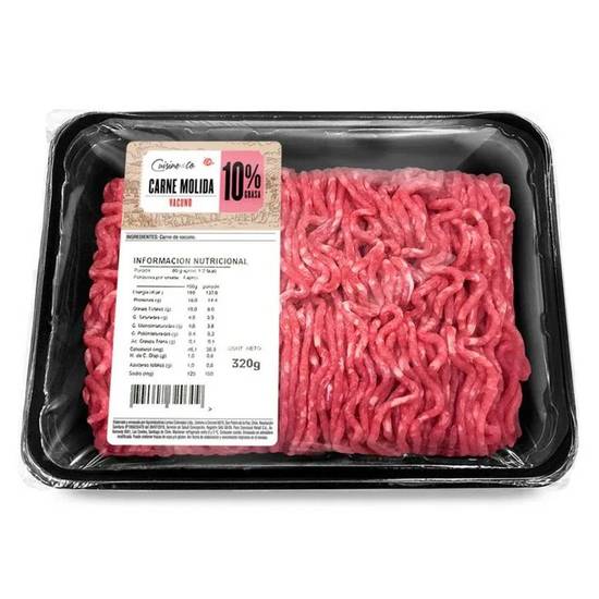 Cuisine & Co - Carne molida vacuno 10% grasa - Bandeja 320 g aprox.