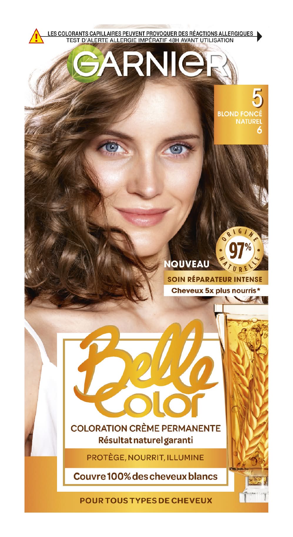 Garnier - Belle color coloration cheveux permanente 5 blond foncé naturel (190g)