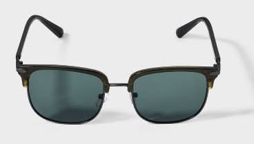 Goodfellow & Co. Plastic Angular Square Browline Sunglasses, Men, Green