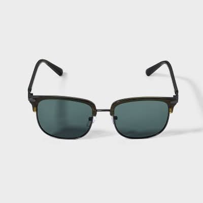 Goodfellow & Co. Plastic Angular Square Browline Sunglasses, Men, Green