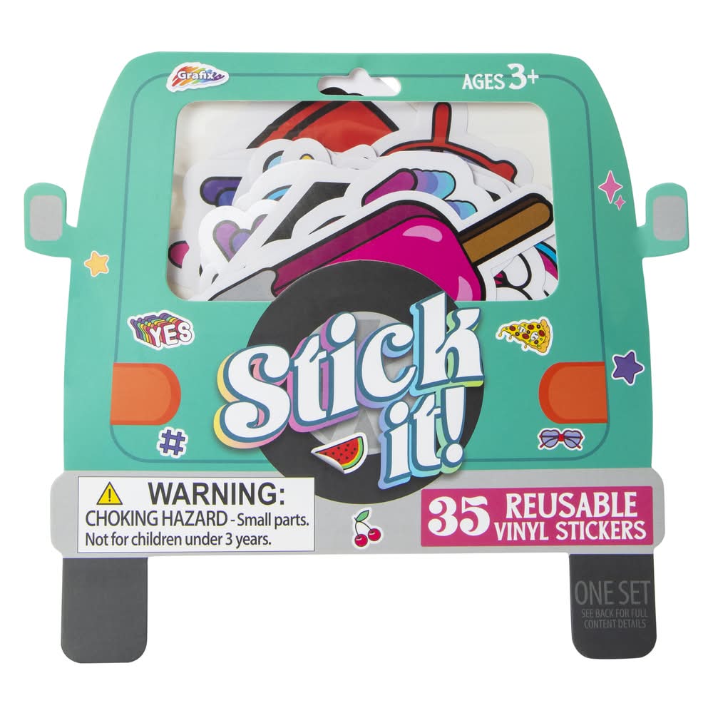 Van Reusable Vinyl Stickers 35-Count