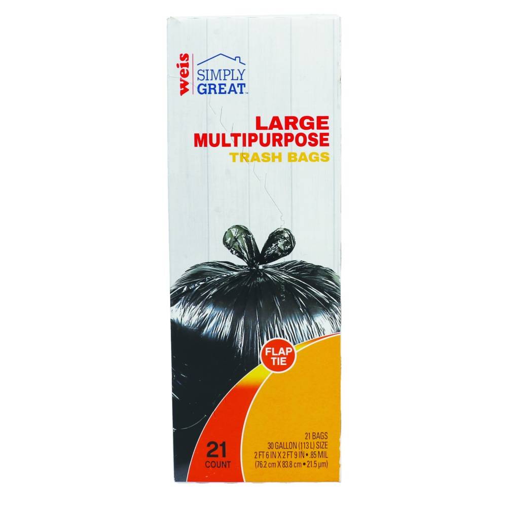 Weis Simply Great Trash Bags with Flaps 30 Gallon