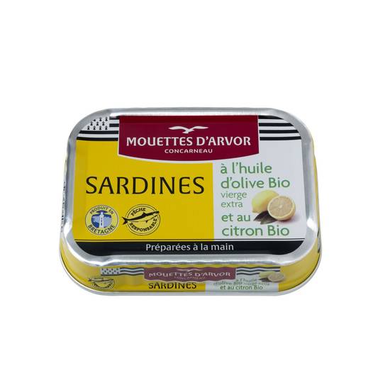 Les Mouettes d'Arvor - Sardines à l’huile d’olive extra vierge et au citron bio
