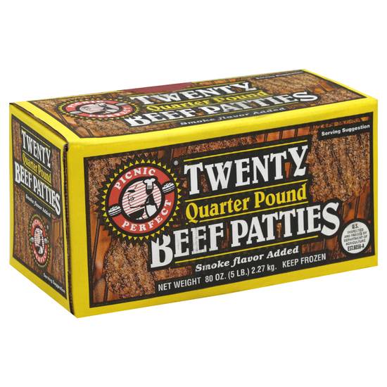 Picnic Perfect Twenty Quater Pound Beef Patties (20 ct)