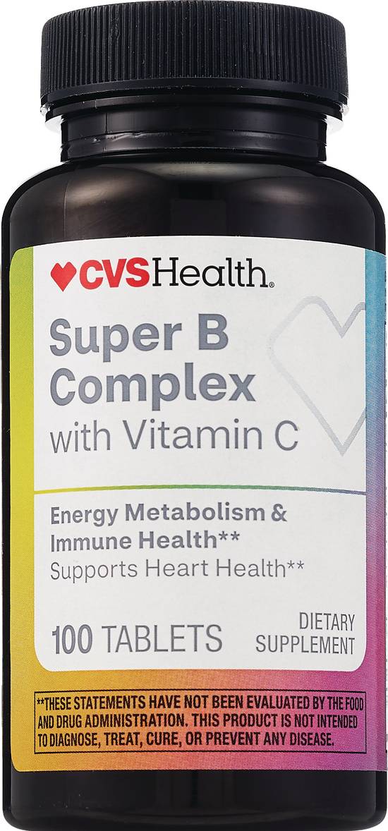 CVS Health Super B Complex with Vitamin C Caplets, 100 CT