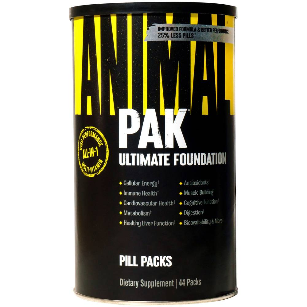 Universal Nutrition Animal Pak Ultimate Updated Formula Less Pills