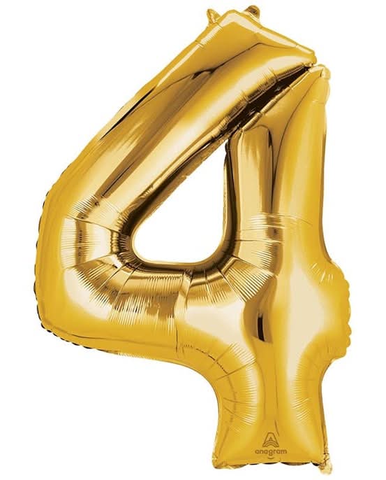 36'' Gold Number 4 Balloon