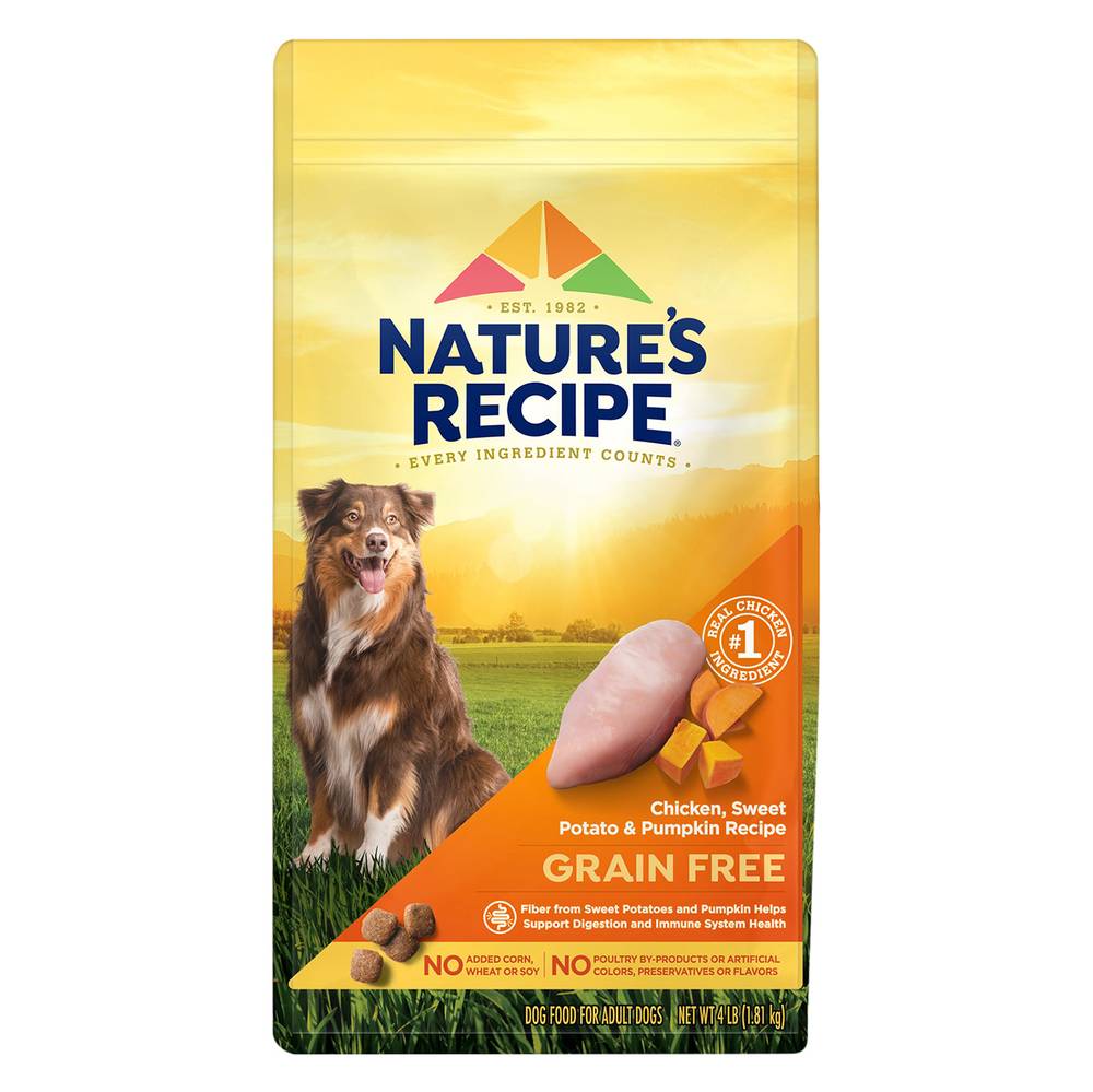 Nature's Recipe Grain Free Chicken Sweet Potato & Pumpkin Dog Food (4 lbs)