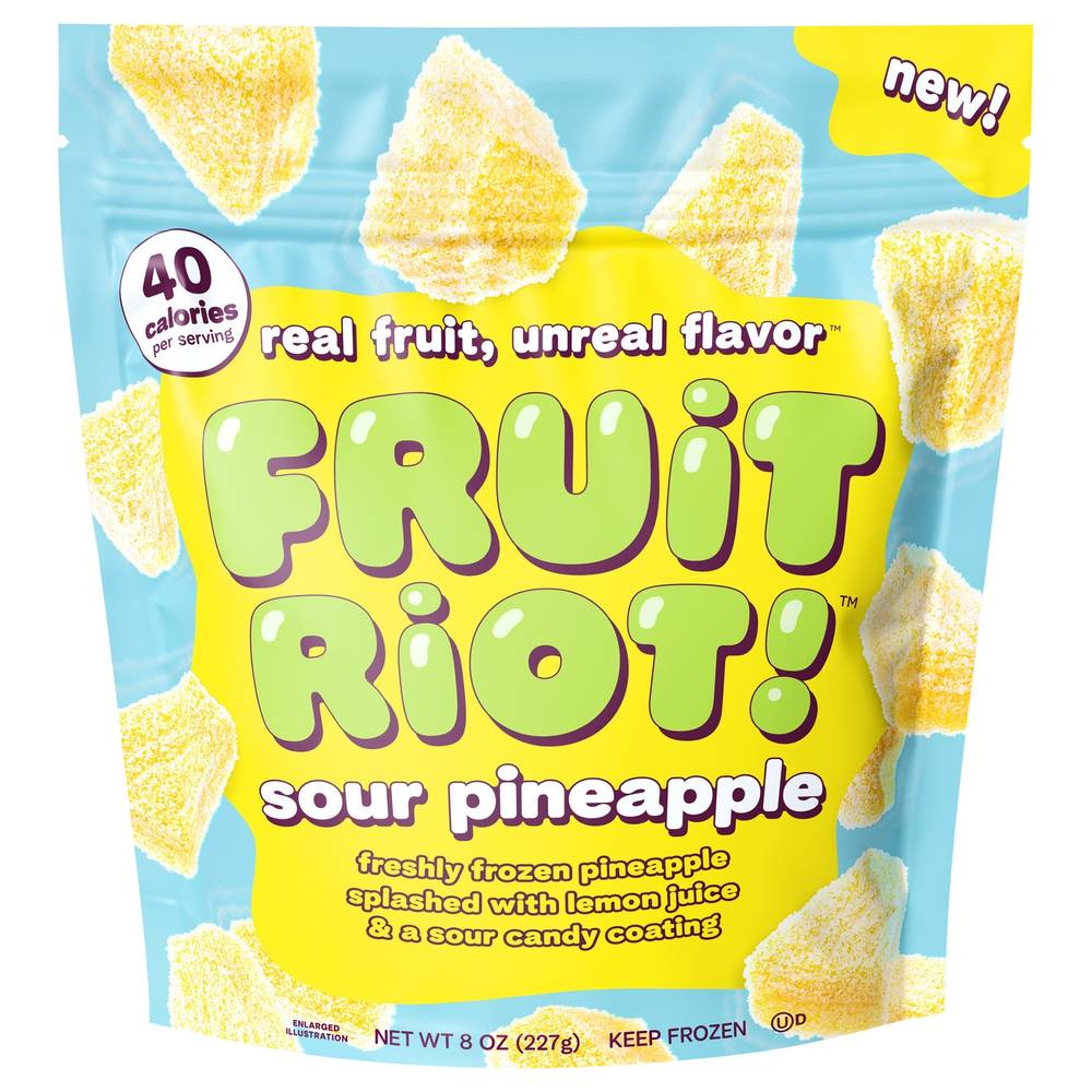 Fruit Riot! Real Fruit Sour Candy, Pineapple (8 oz)