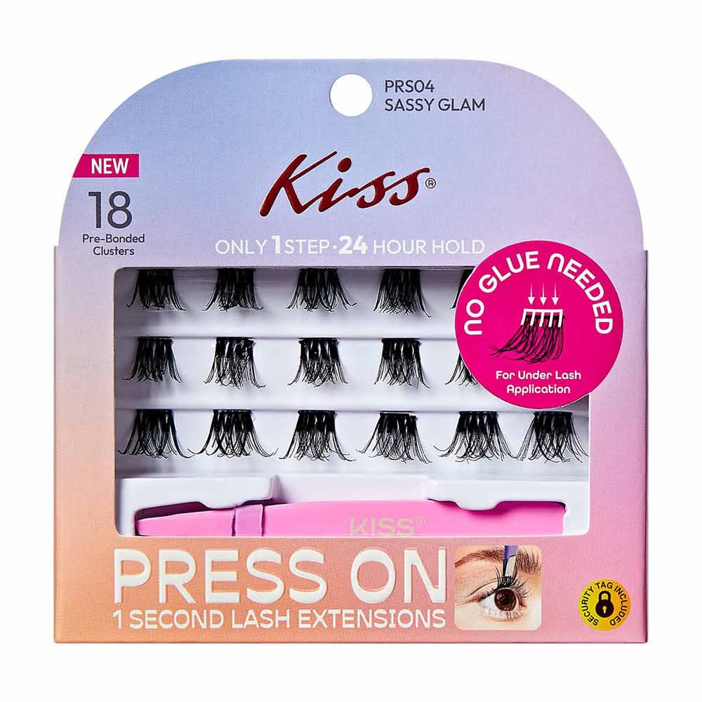 KISS Press on 1 Second Lash Extension Kit Sassy Glam (18 ct)